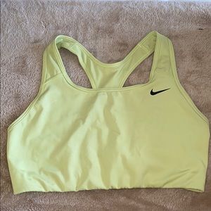 Lime green/neon yellow Nike sports bra